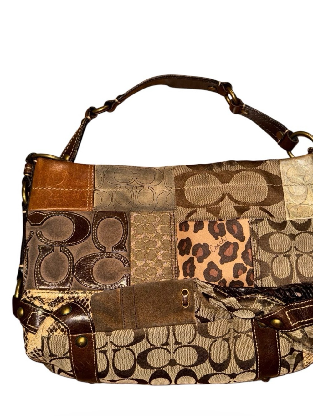 Coach Carly patchwork hobo shoulder bag style #11496
